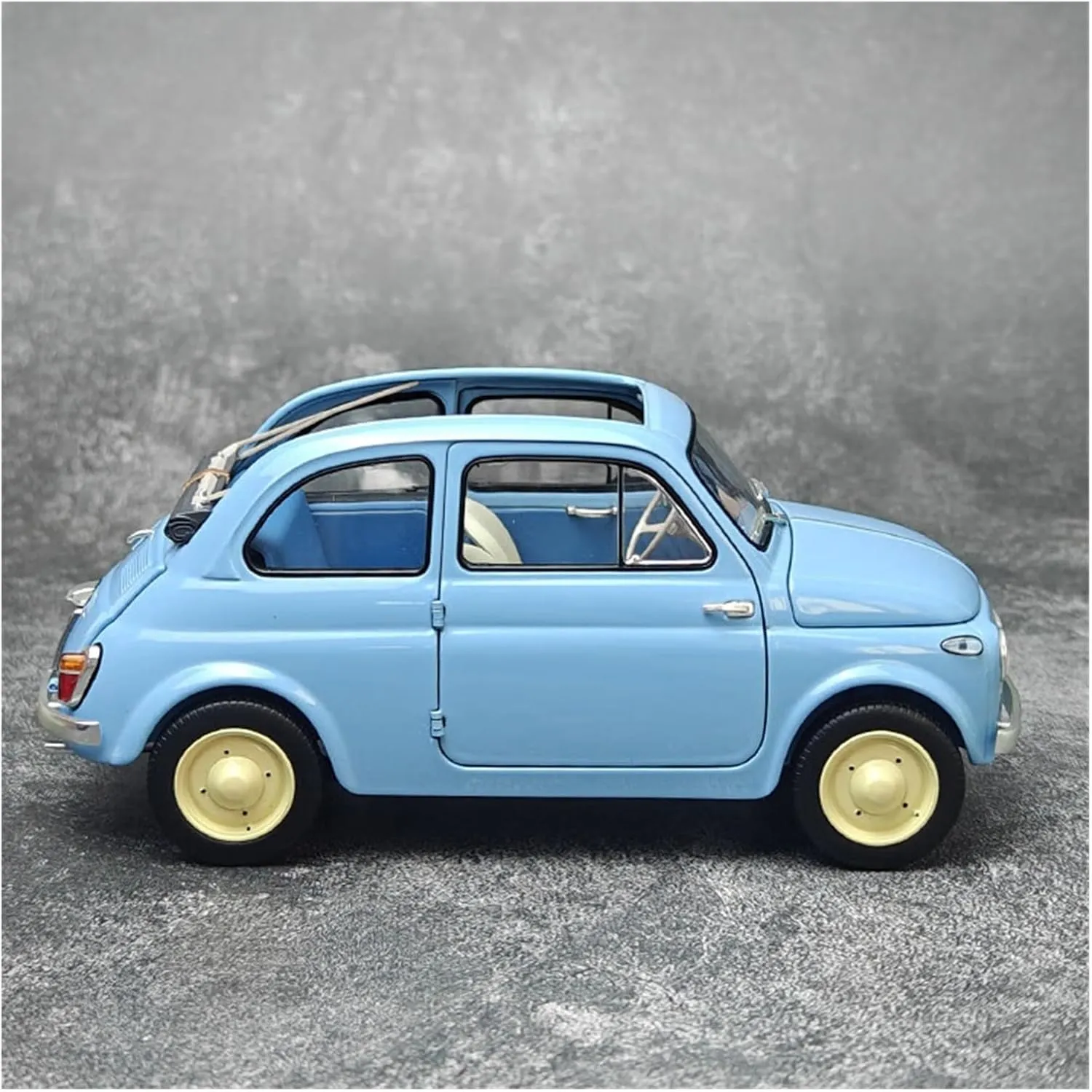 Door Vintage Classic Car Metal Model Static Display Fans Collectible Gift Toy Vehicles(Blue) Diecast Model Car 1/18 for Fiat virtuous virtual bellow movie vague pursue Nuova 500 Openable 