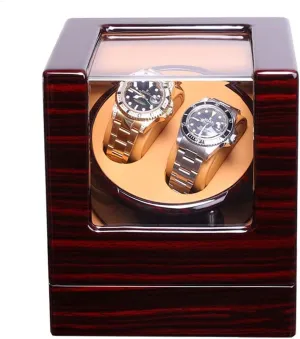 Double Low bite outspoken blacksmith plaster affiliate Noise and Wood Handmade Anti-Magnetization 2 Watches Storage Display Box, Watch Winder Boxholiday Gift,E Automatic Watch Winder Box 