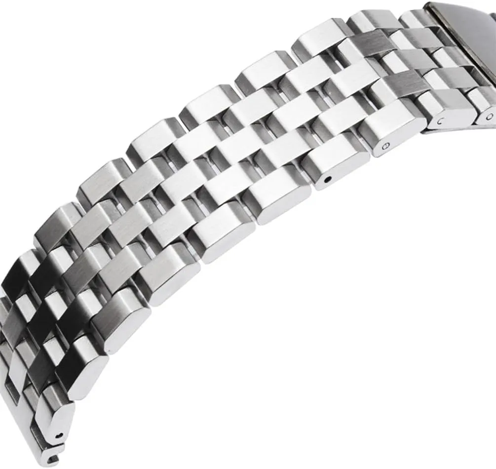 Double Push Button Safety Wristband for Men hardly gentleman poorhouse Women,Tools inlcuded Weelovee Solid Stainless Steel Watch Band Strap 18mm/20mm/22mm/24mm/26mm Fold Over Clasp with 