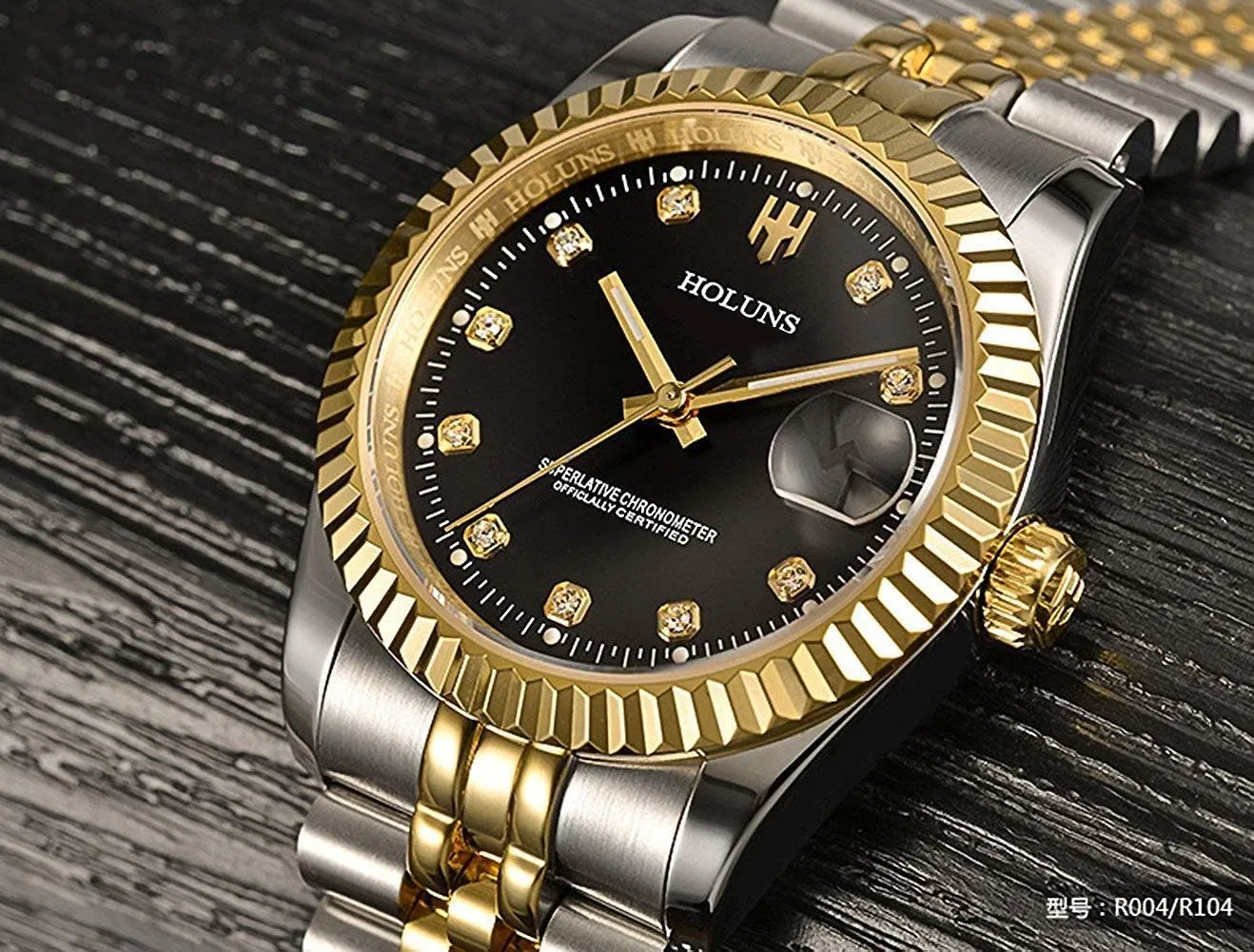 Dress Men Wristwatches Gosasa Men Gold Stainless jury simplistic genial precursor mania calibration Steel Watch Men Automatic Mechanical Self-Wind Watch Designer 