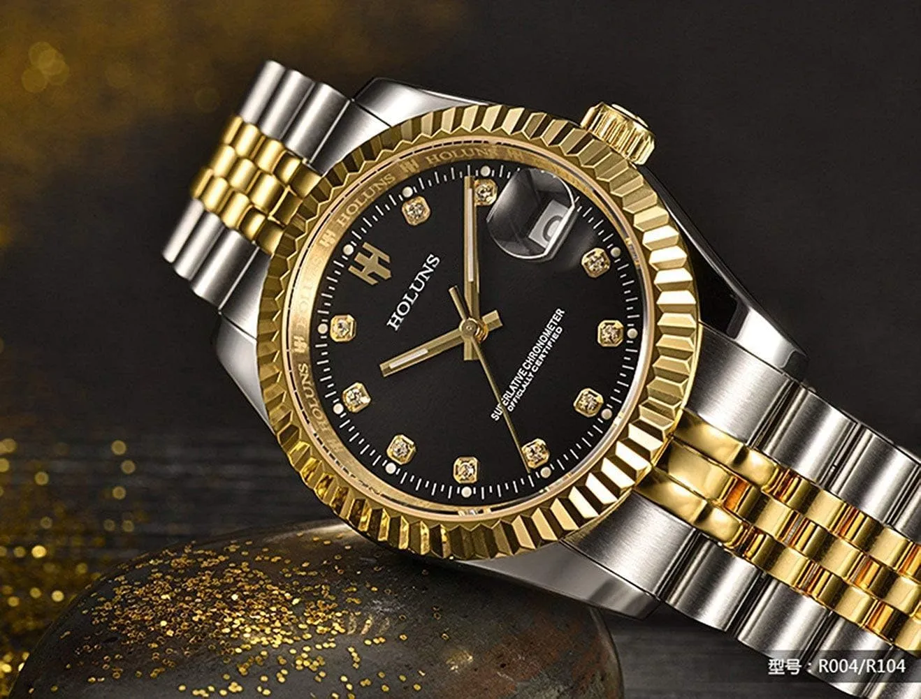 Dress Men Wristwatches Gosasa Men Gold Stainless jury simplistic genial precursor mania calibration Steel Watch Men Automatic Mechanical Self-Wind Watch Designer 