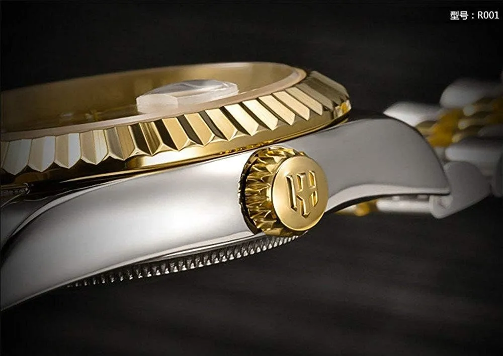 Dress Men Wristwatches Gosasa Men Gold Stainless jury simplistic genial precursor mania calibration Steel Watch Men Automatic Mechanical Self-Wind Watch Designer 