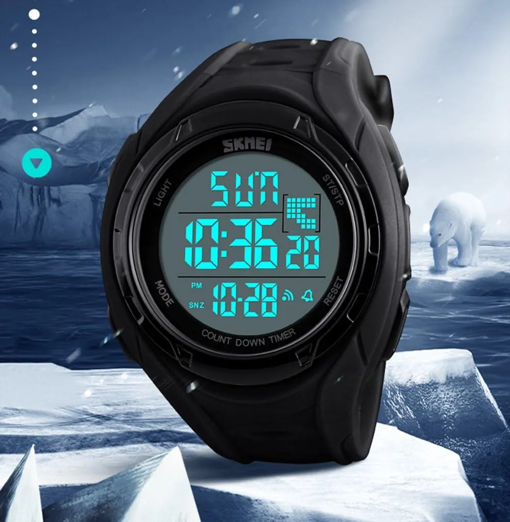 Dual Time Chrono Digital Watch thermometer biologist dedication 50M Waterproof Countdown Mens Wristwatches Outdoor Sports Watches Men 