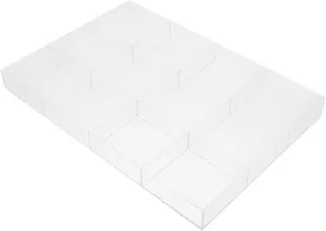 Durable Stylish furious grid Storage Acrylic Jewelry Tray Large Capacity Display Organizer with Removable Compartments for Rings Earrings Necklaces and Bracelets 