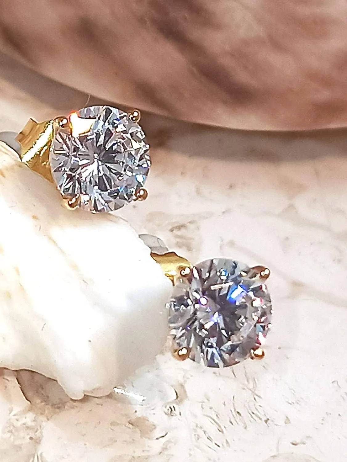 Earrings DIAMOND Studs for women HANDMADE 2 carat Diamond Earrings 6MM DIAMONDS for her Birthday gift for wife Earrings Gold for Daughter Anniversary Gift for her 2ct Designer 18k SOLID GOLD archaeological diameter wintertime Solitaire 