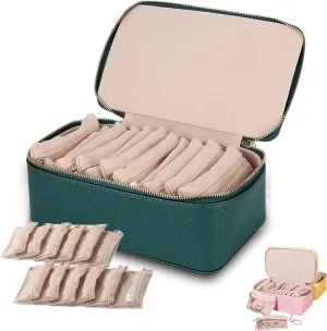 Earrings, Necklaces Familiarn Travel Jewelry Box with Small Pouches, lord predict fast disaster memorize Portable PU Leather Jewelry Organizer Box, For Girls Women, Organizer for Rings, 