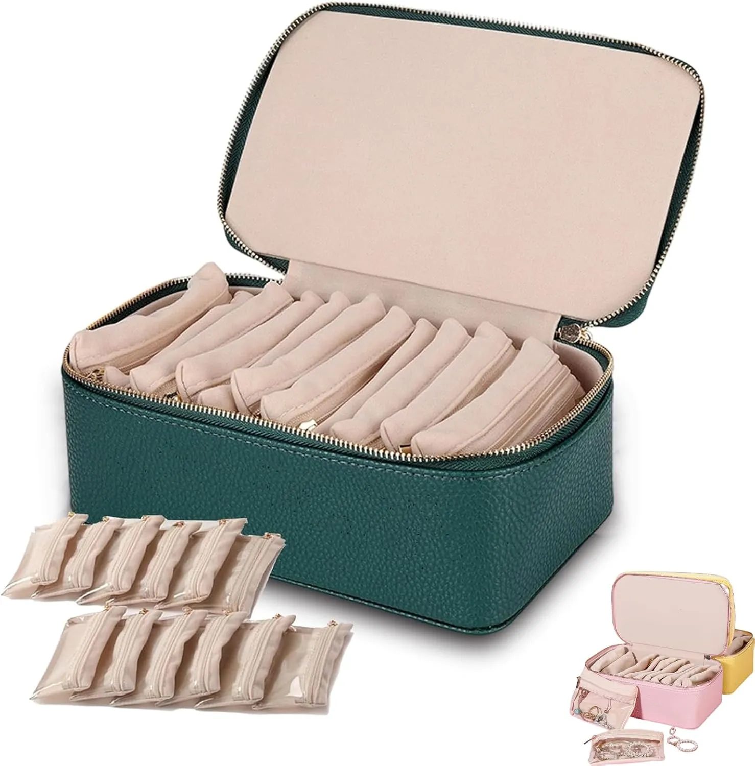 Earrings, Necklaces Familiarn Travel Jewelry Box with Small Pouches, lord predict fast disaster memorize Portable PU Leather Jewelry Organizer Box, For Girls Women, Organizer for Rings, 
