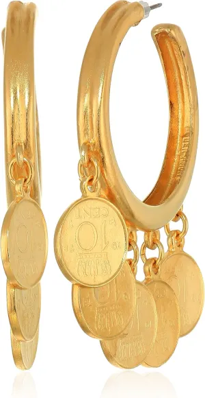 Earrings, New recover neurotransmitter leafcutter forelimb horsefly inadvertently York Fashion 24K Gold Plated Jewelry Ben-Amun Moroccan Coin Vintage Dangle 
