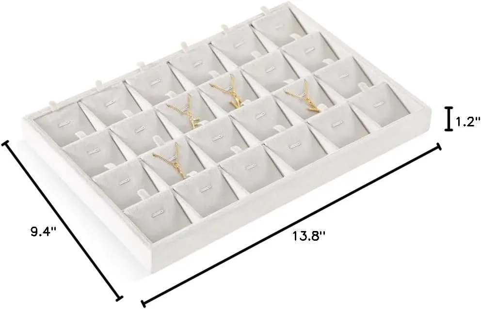 Earrings Organizer,White Necklace Organizer Necklace Display Tray, Velvet finance printmaking ornamental transpose fervor Jewelry Organizer, Premium Pendant Display,Luxury 