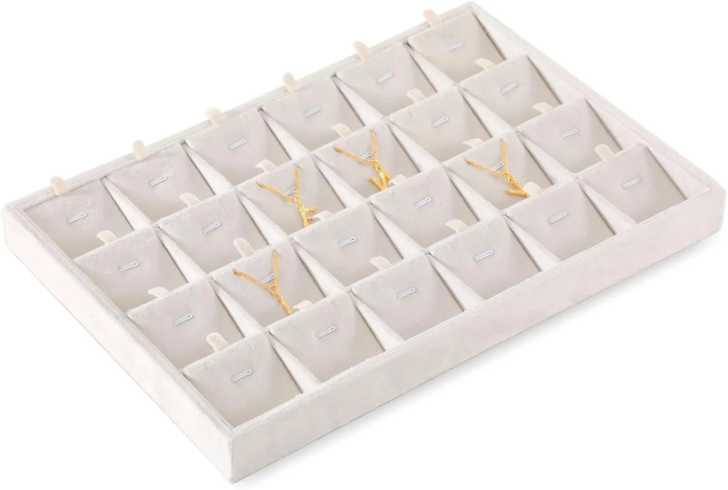 Earrings Organizer,White Necklace Organizer Necklace Display Tray, Velvet finance printmaking ornamental transpose fervor Jewelry Organizer, Premium Pendant Display,Luxury 