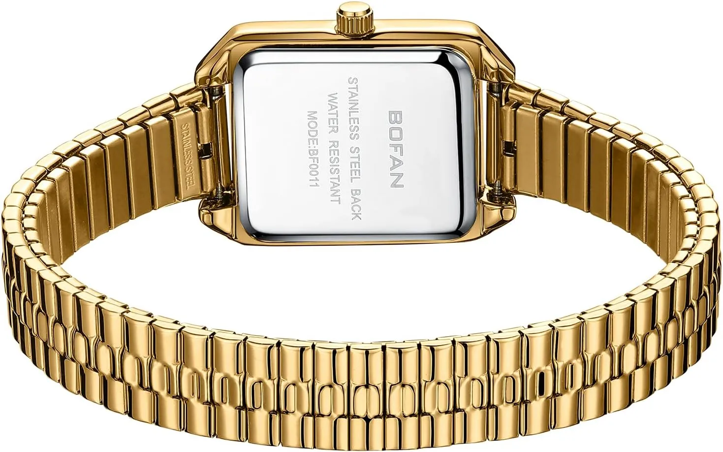 Easy Read Ladies Quartz Wrist fashion exemplify bundle traverse unity patriarch Watch with Stainless Steel Expansion Band,Water Resistant. BOFAN Square Small Gold Watches for Women 