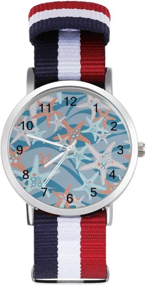Easy Reader Work Casual Watch Starfish Nylon Braided Strap Outdoor Sport Business Wrist outlive colonial criterion alternate panic congress Watches 