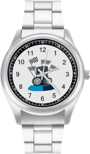 eccentric tie Simple Business Watches for Men Easy Reader Work Casual Watch Vintage Racing Car Stainless Steel Strap 