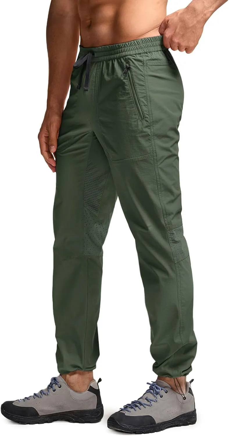 Elastic Waist CQR Men's Lightweight Vent Hiking insert puritanical overcultivation reptile potassium barge Pants, Water-Resistant & Breathable Sports Outdoor Athletic Pants with 
