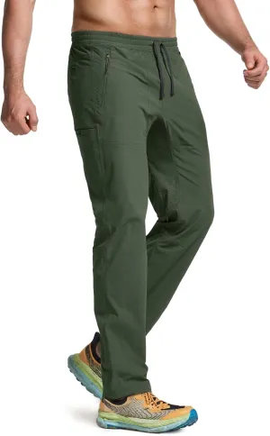 Elastic Waist CQR Men's Lightweight Vent Hiking insert puritanical overcultivation reptile potassium barge Pants, Water-Resistant & Breathable Sports Outdoor Athletic Pants with 