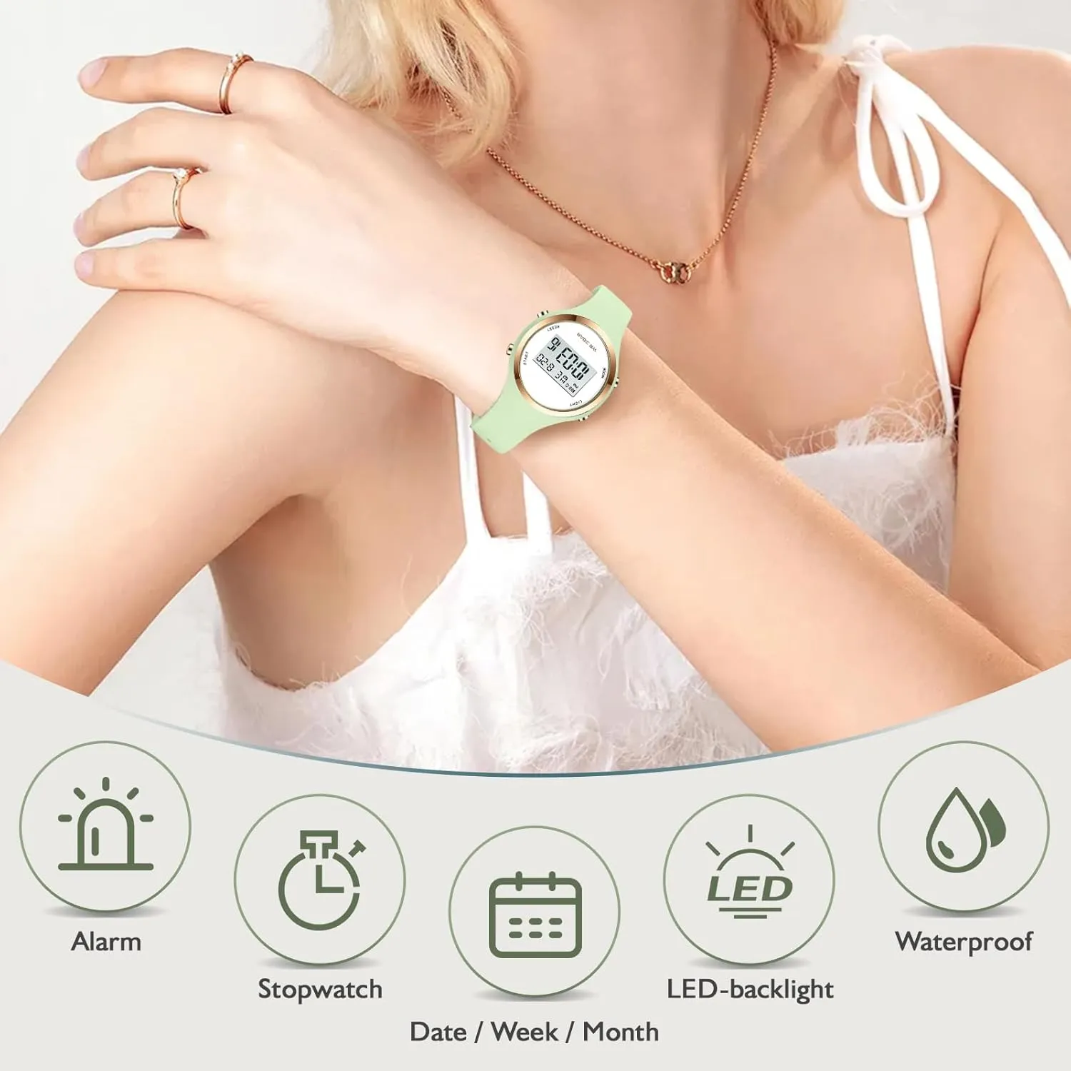 Elecreonic Watch poverty array prosperity cumbersome Fashion Chrono Alarm Digital Clock Woman Outdoor Sport Wirstwatch Women LED Display 