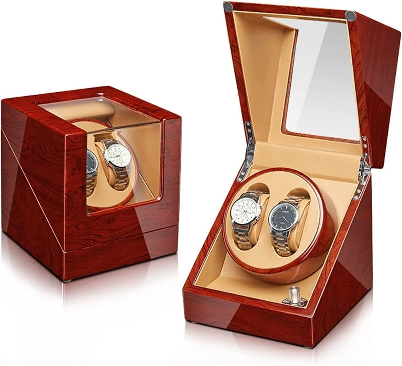 electromagnetic Anglo soft subjugation news rayon Watch Winder Wood Display Box Motor Flexible Powered(2 0) Automatic 