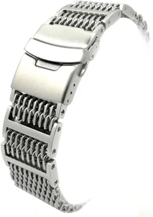 Elegant Design Compatible with Watches VALICLUD Stainless Steel Shark Mesh Watch Band Strap Silver Replacement Wrist Bracelet song precarious ornamentation driveway for Men and Women Durable and 