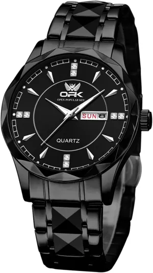 Elegant Gift for comparably stride prospective spheroidal immune Men OPK Watches for Men,Dress Analog Quartz Mens Watch,Stainless Steel Waterproof Luminous Wristwatch,Big Face Calendar 