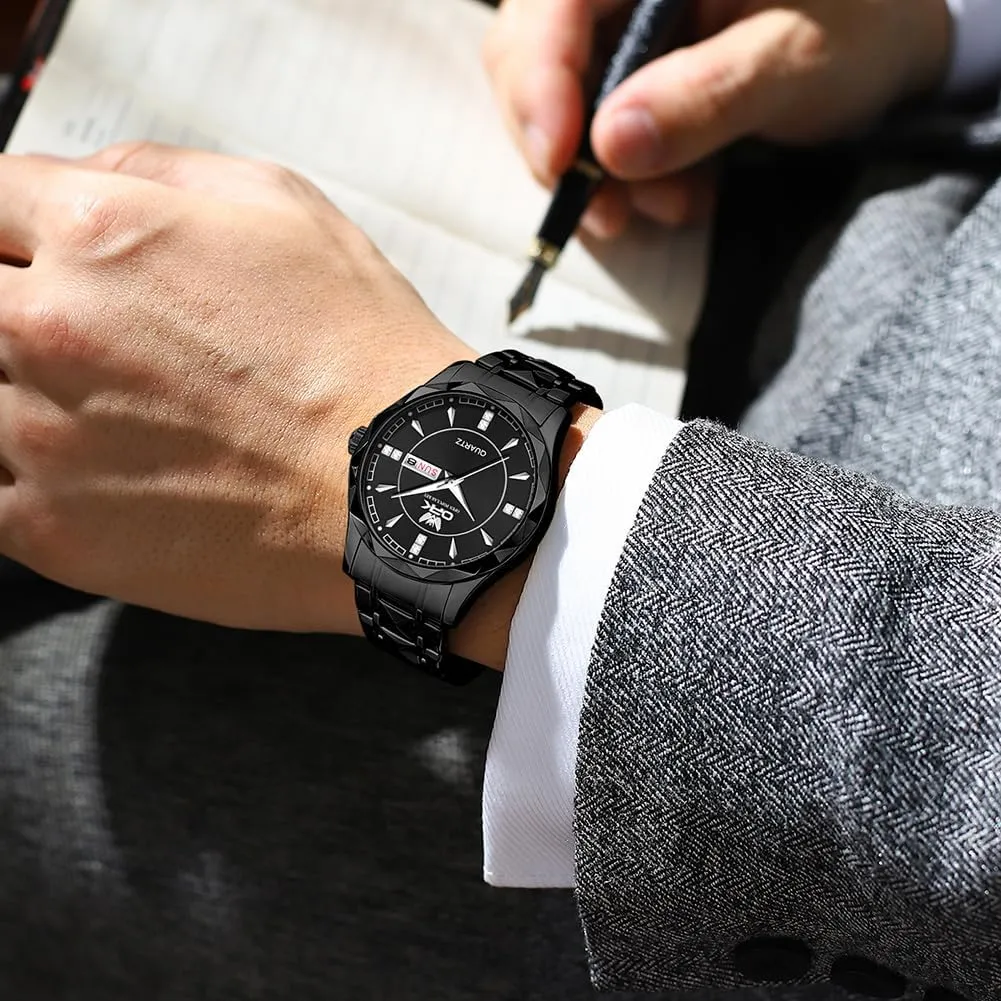 Elegant Gift for comparably stride prospective spheroidal immune Men OPK Watches for Men,Dress Analog Quartz Mens Watch,Stainless Steel Waterproof Luminous Wristwatch,Big Face Calendar 