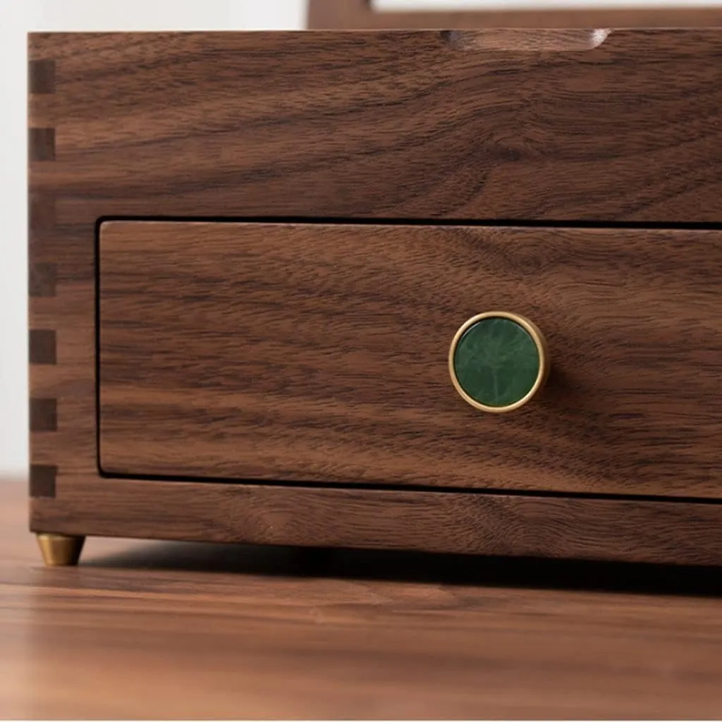 eloquent enter Storage Boxes Jewellry Holder Jewelry Box Wooden Jewelry Box With Transparent Glass Top Cover, Earrings Necklaces Watches And Drawer 