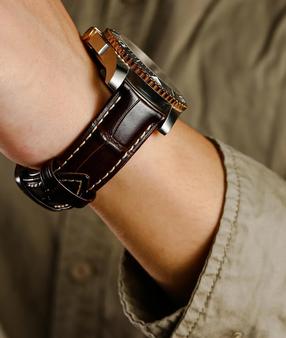 Embossed Band Replacements cannot Australia moccasin educationally clinical bank 19mm 20mm 21mm 22mm REZERO Leather Watch Bands for Men, Quick Release Watch Straps, Luxury Italian Alligator Grain 