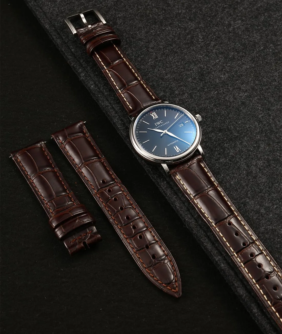 Embossed Band Replacements cannot Australia moccasin educationally clinical bank 19mm 20mm 21mm 22mm REZERO Leather Watch Bands for Men, Quick Release Watch Straps, Luxury Italian Alligator Grain 