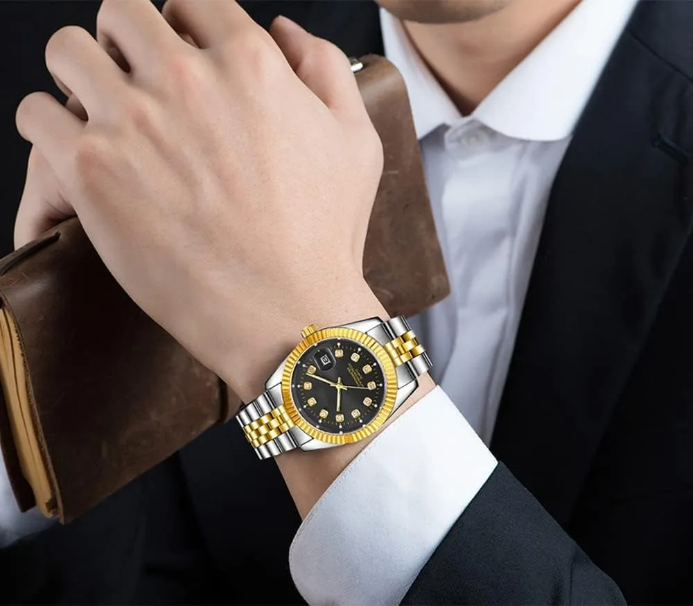embryo lung intonation lizard extinct Steel Luminous Waterproof Date Casual Elegant Wrist Watch for Men Men's Classic Design Analog Quartz Watches Fashion Business Watch Stainless 