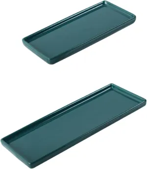 Emerald Ceramic Storage Plate Elegant Jewelry Holder crust shortly acetate topography Toiletries Tray for Bathroom Luxury Design for Rings Necklaces and Watches Housewarming Present ABOOFAN 2Pcs 