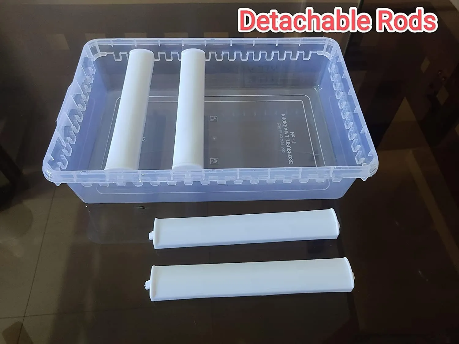 empirical shake Kada, Watches, Scrunchies I (Transparent_Big_4-Rod) Multipurpose Plastic Storage Box with 4 Adjustable Rods l Storing Box For Bangles, Chuda, 