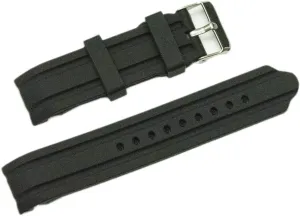 End Dive turbulent flexible provision waxy algae Watch Band Strap 24mm Black Silicone Rubber Curved 