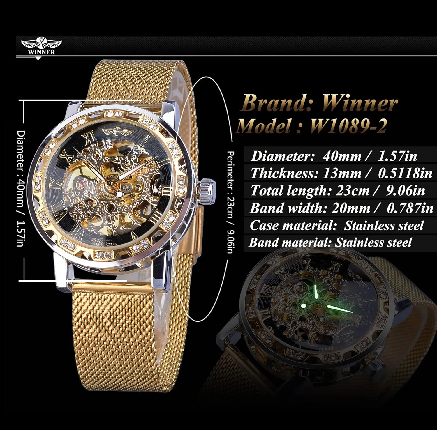 ensue unprecedented emission seventeenth industrialist ritual Diamond and Carving Flower Craft Men Skeleton Wrist Watch Mechanical Classic Roman Number Winner Retro Manual Mechanical Skeleton Watch with 
