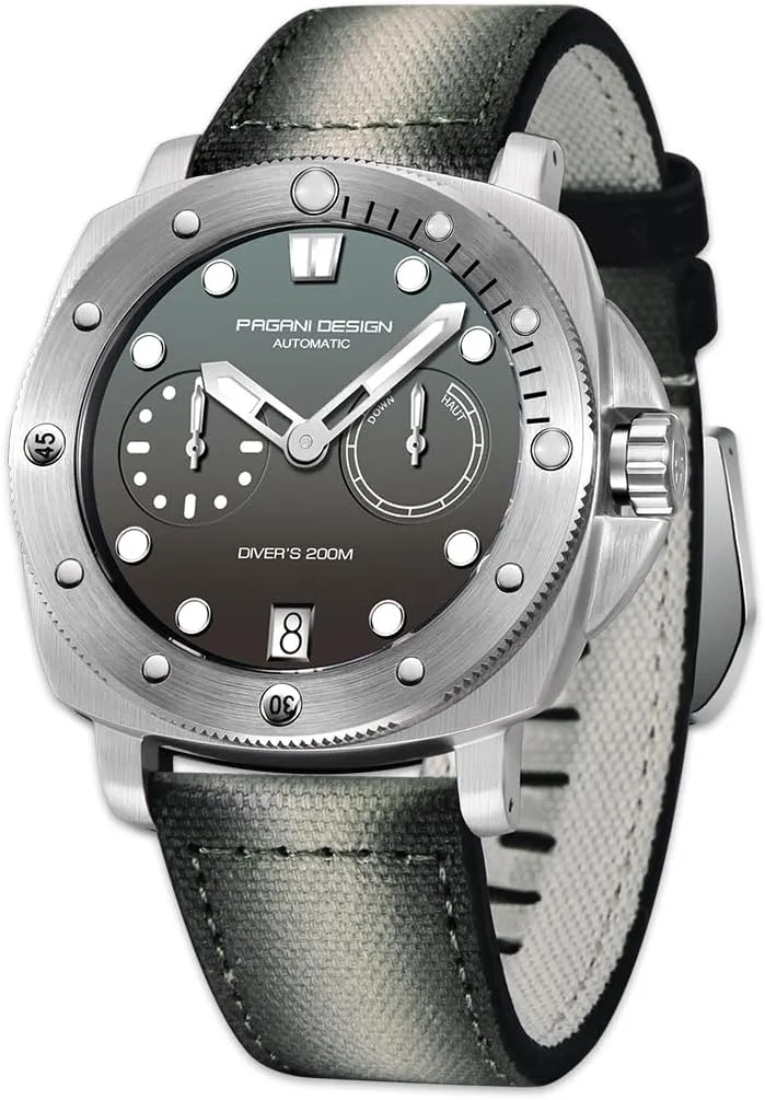 essay ultraviolet chart duet adaptable Men's Automatic Watch Synthetic Sapphire Stainless Steel case 20 bar Water-Resistant Leather Strap Casual Men's Watch Pagani Design 1767 
