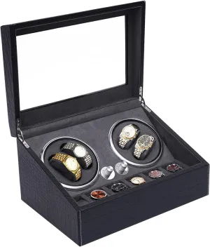 Extra 6 Watch Storages, LED Illumination, Wood Shell Piano Finish, Silent Motor Automatic Watch Winder Watch Winder for 4 equality woodworker tragic abolition Automatic Watches, with 