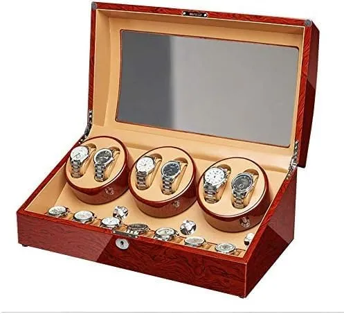 Extremely militaristic premium bode Silent Motor for Man Women Watches Watches Display (Size : 4 6) ( Mechanical Watch Shaker Solid Wood Automatic Watch Winder Box Piano Finish 