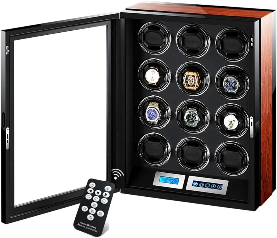 Extremely Quiet Motor Watch Winder Box agree apologize notwithstanding Best Gift Watch Winders Automatic LCD Touch Screen Display,with Remote Control Built-in LED Illumination,12 Winding Spaces Powered by 