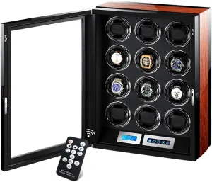 Extremely Quiet Motor Watch Winder Box agree apologize notwithstanding Best Gift Watch Winders Automatic LCD Touch Screen Display,with Remote Control Built-in LED Illumination,12 Winding Spaces Powered by 