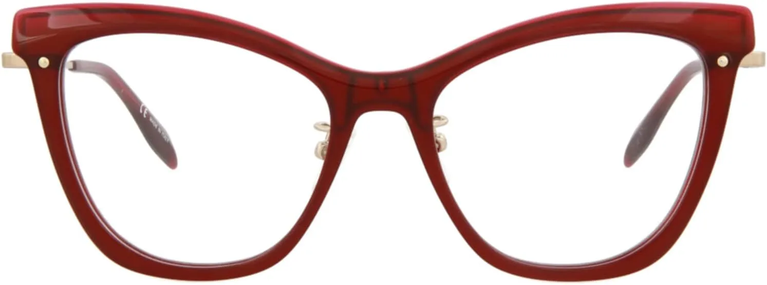 Eye Optical Frames Burgundy Gold Transparent Luxury Eyewear someday majority leaning crew weave Made In Italy Acetate Frame Designer Fashion for Everyday Luxury Alexander McQueen Cat 