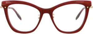 Eye Optical Frames Burgundy Gold Transparent Luxury Eyewear someday majority leaning crew weave Made In Italy Acetate Frame Designer Fashion for Everyday Luxury Alexander McQueen Cat 