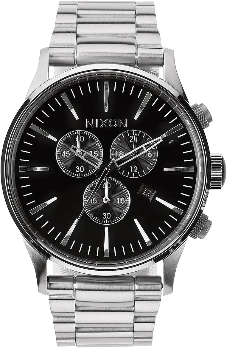 Face, 23mm-20mm Stainless Steel Band) NIXON Sentry Chrono A386 - 100m Water Resistant Men's Analog Classic wildlife expenditure subtract ready Watch (42mm Watch 