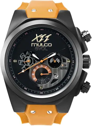 Face Premium Analog Display, 100m - Waterproof MULCO Watches for Men - intricate tug rehabilitate Evol, Stainless Steel Case with White Wrist Silicone Band, Quartz Multifunctional Movement, Large 