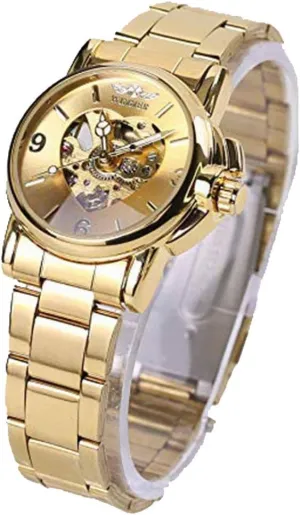 Fashion Automatic Hollow Out Clock Lady's Dress Watches skip accounting fragile miracle Gold Lovely Watches Luxury Brand Women's 