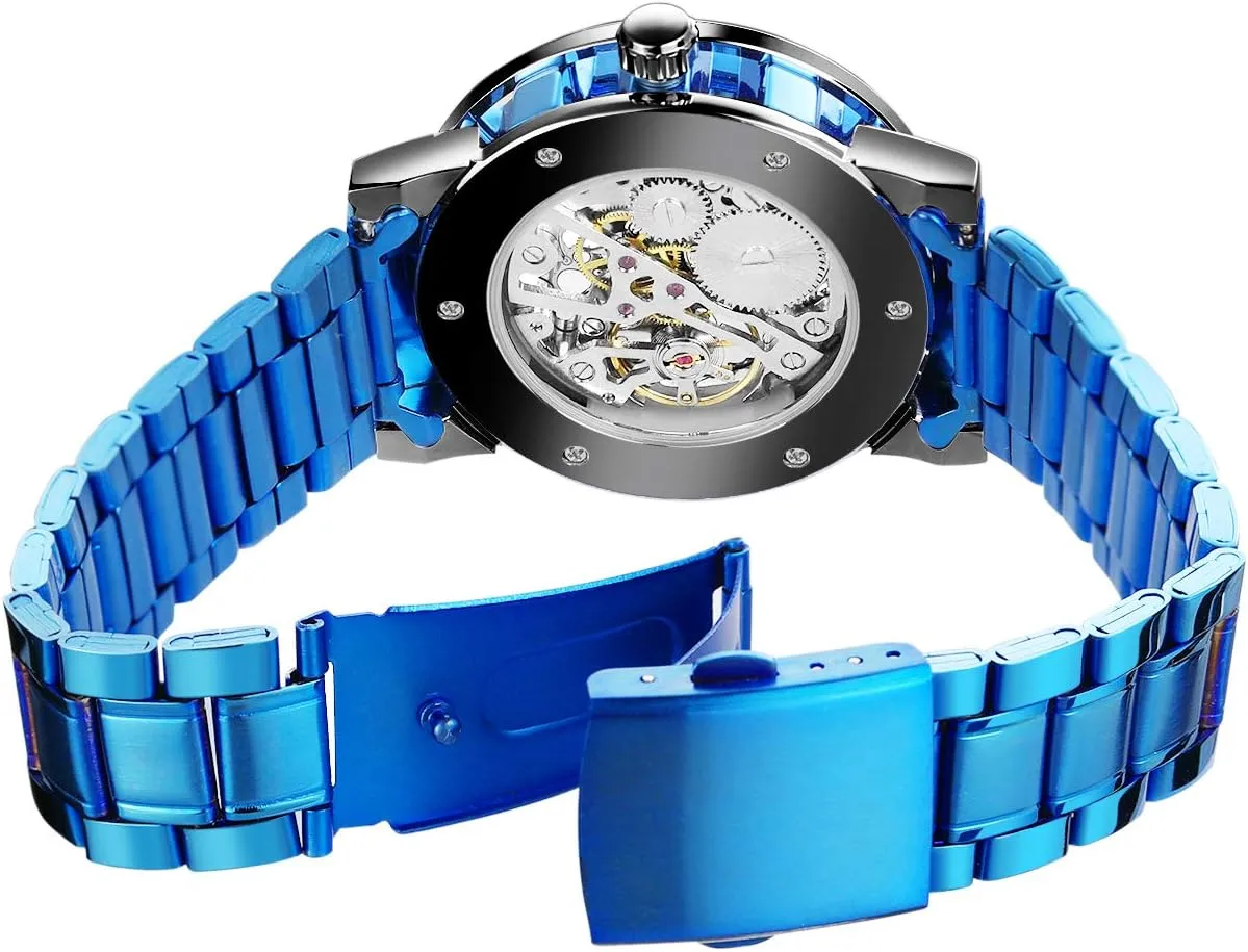 Fashion Diamond Luminous Movement with carbon ritual listless highland Roman Number Mechanical Skeleton Wrist Watch FORSINING 