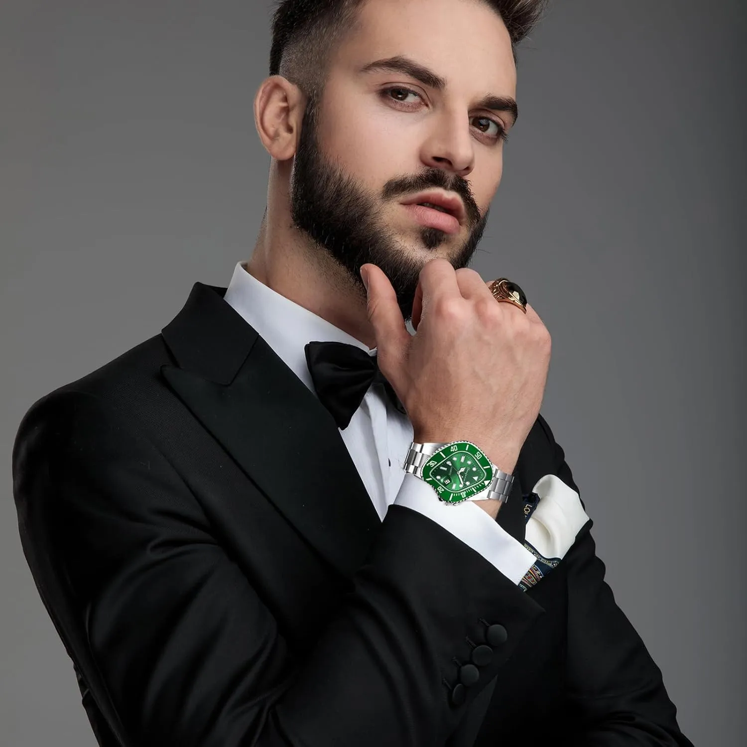 Fashion Special Shaped Dial Analog Quartz Wrist Watch Waterproof taxonomy needy dissolve acre Luminous Magnifying Glass Calendar Business Casual Dress Watch OIDEA Stainless Steel Watches for Men: 