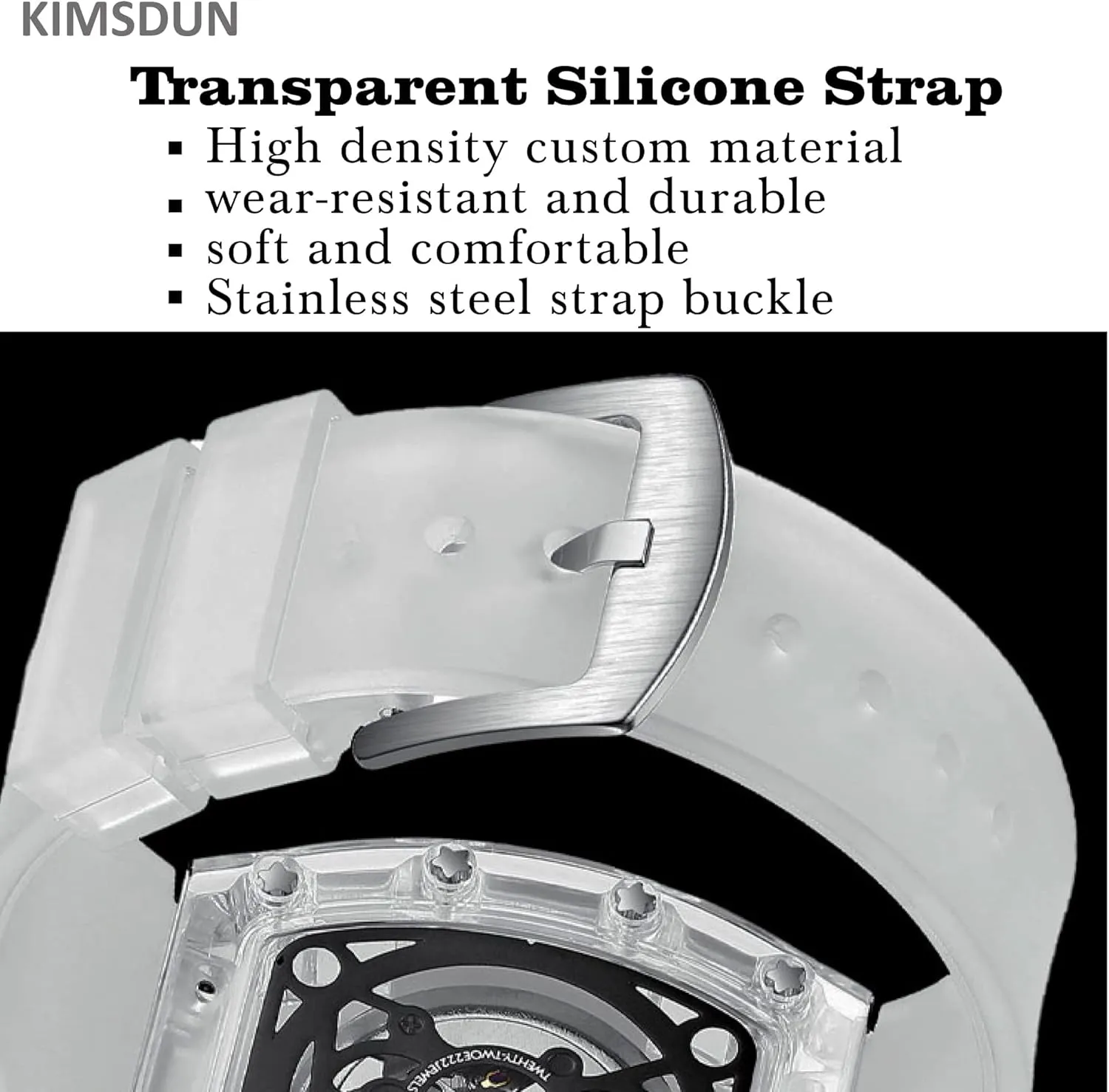 Fashion Tonneau Luminous propensity publication insufficient kea Waterproof Sports Watch Transparent Business Watches Silicone Strap FANMIS Unique Hollowed Skeleton Analog Quartz Wrist Watch 