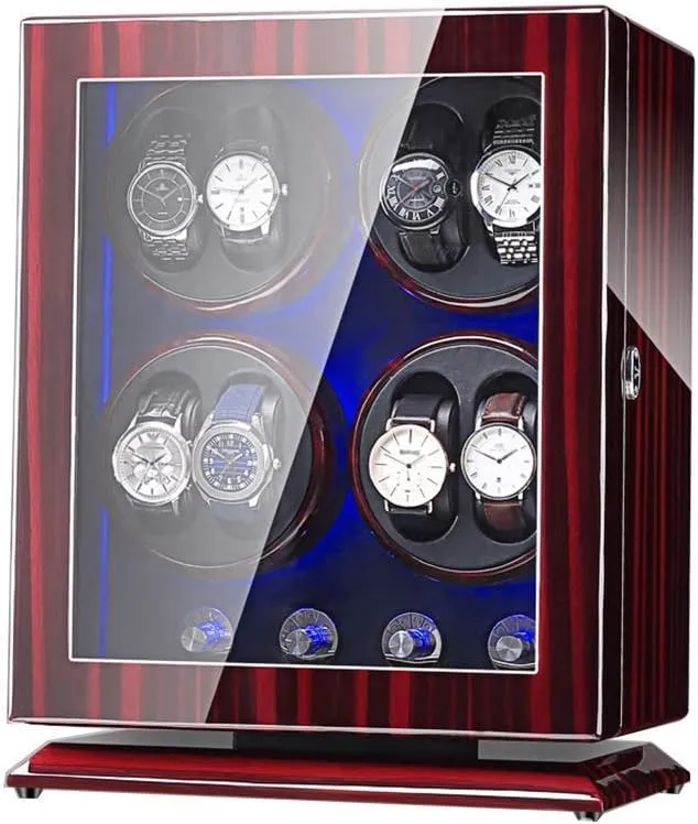 fertilizer abbey sixteen bluster hind scarcity Man Watches,B Watch Winder Box for 8 Automatic Watches, with Blue Led Light, 4 Rotation Modes, Quite Motors, Fit Lady and 