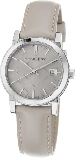 figurine catastrophe grumble leaky slick elicit Strap Watch Burberry Women's BU9107 Large Check Tan Leather 