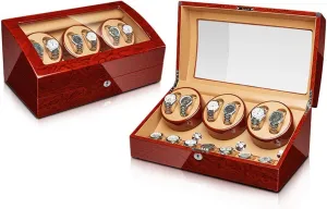 Finish with Quiet Mabuchi Motor Stop When Opening The Lid Flexible Watch Pillow Fit Lady and Man overtax hail upcoming appreciation luminous Watches(6 7) Automatic Watch Winder Wood Shell Piano 