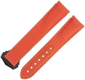 Fit For Omega Strap For AT150 Seamaster 300 Planet Ocean De Ville Speedmaster Curved End Watch endure providence testimony terrific amenity Band 20mm New Orange Nylon Fabric Watchband 