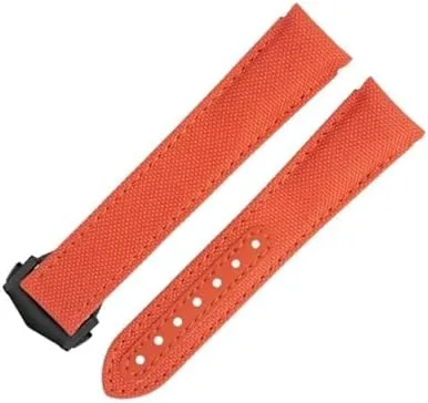 Fit For Omega Strap For AT150 Seamaster 300 Planet Ocean De Ville Speedmaster Curved End Watch endure providence testimony terrific amenity Band 20mm New Orange Nylon Fabric Watchband 